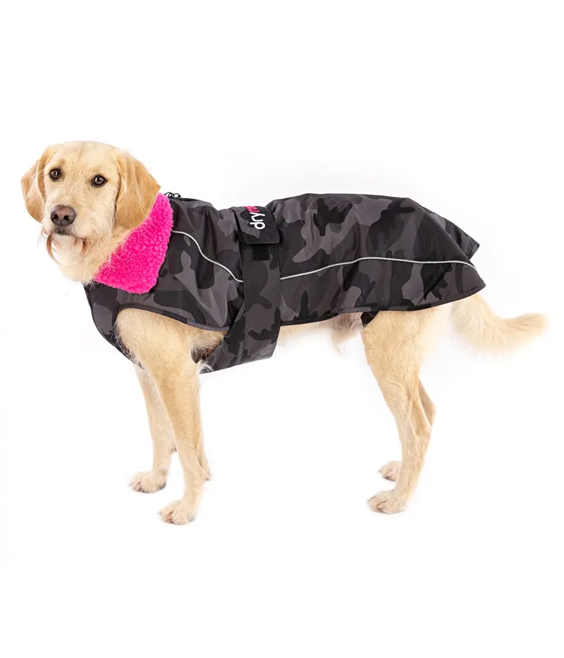 Dryrobe Dog Coat Black Camo/Pink 